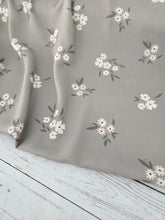 Light Moss Green Floral Pinstripe Poly {by the half yard}