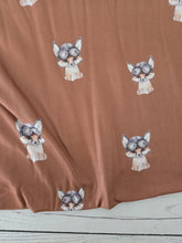 Exclusive Design- Rust Fox Print Double Brushed Poly (DBP) Knit {by the half yard}