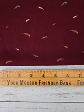 Burgundy Petite Feather Print {by the half yard}