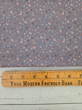 Exclusive Design- Mauve-ish Gray Tiny Autumn Blooms Collection Poly Slub {by the half yard}