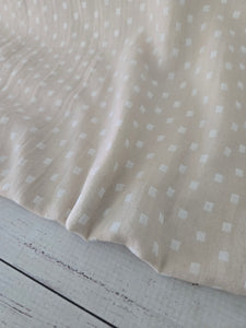 Light Tan Squares Double Gauze Cotton {by the half yard}