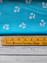 Aqua Petite Floral Swim Knit {by the half yard}