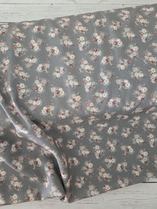 Exclusive Design- Olive Small Floral Poly Slub {by the half yard}