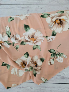 Peach Magnolia Bubble Crepe {by the half yard}