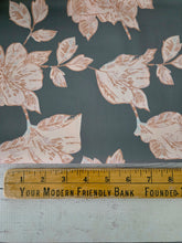 Basil & Camel Floral Pinstripe Poly {by the half yard}