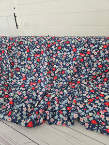 Navy Bright Petite Floral Print {by the half yard}