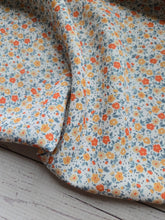 Orange & Yellow Petite Floral Pinstripe Poly {by the half yard}