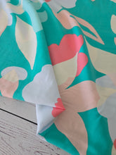 Bright Mint Large Leafy Floral Rayon Challis {by the half yard}