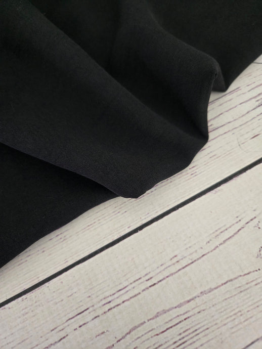 Solid Black Opaque Air Flow 100% Polyester {by the half yard}