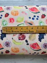 Exclusive Design- Watercolor Fruit Variegated Poly Rib Knit {by the half yard}