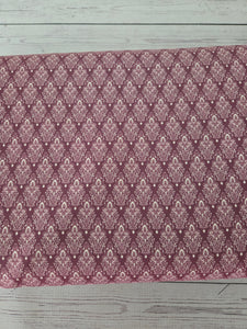 Burgundy & Cream Fleur de Lis {by the half yard}