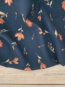 Navy & Rust Floral {by the half yard}