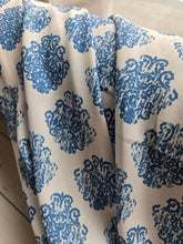 Distressed Blue Block Print {by the half yard}