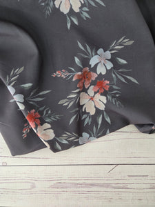 Exclusive Design- Darkest Green Watercolor Floral {by the half yard}