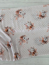 Exclusive Design- Medium Harvest Watercolor Floral Collection Swiss Dot Chiffon {by the yard}