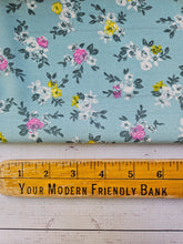 Petite Blue Sage Floral Woven Poly {by the half yard}