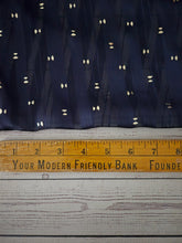 Navy Stripe & Foil Chiffon {by the half yard}