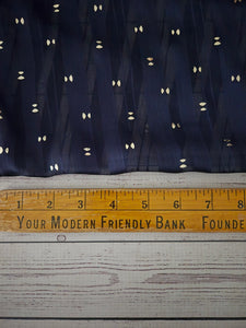 Navy Stripe & Foil Chiffon {by the half yard}