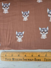 Exclusive Design- Rust Fox Print Double Brushed Poly (DBP) Knit {by the half yard}