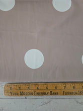 Exclusive Design- Light Mocha Large Polka Dots Pinstripe Poly {by the half yard}