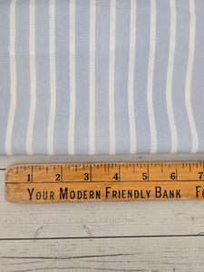 Crisp Blue & White Stripes Cotton Poplin {by the half yard}