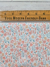 Exclusive Design- Petite Watercolor Spring Floral Opaque Petite Swiss Dot 100% Polyester {by the half yard}