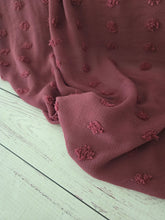 Muted Burgundy Waffle Large Swiss Dot Chiffon {by the half yard}