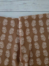Golden Brown Small Outline Floral Pinstripe Poly {by the half yard}