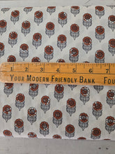 Cream & Rust Block Print Crinkle Georgette {by the half yard}