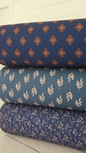 Exclusive Design- Dark Teal Symmetrical Leaf Print {by the half yard}