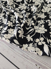 Black & Cream Floral Opaque Air Flow 100% Polyester {by the half yard}