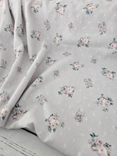 Exclusive Design- Pale Taupe Petite Floral Opaque Petite Swiss Dot 100% Polyester {by the half yard}