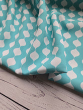 Minty Aqua Bubble Print Pinstripe Poly {by the half yard}