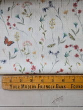 White Butterfly Meadow Print Textured Knit {by the half yard}