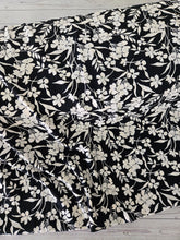 Black & Cream Floral Opaque Air Flow 100% Polyester {by the half yard}