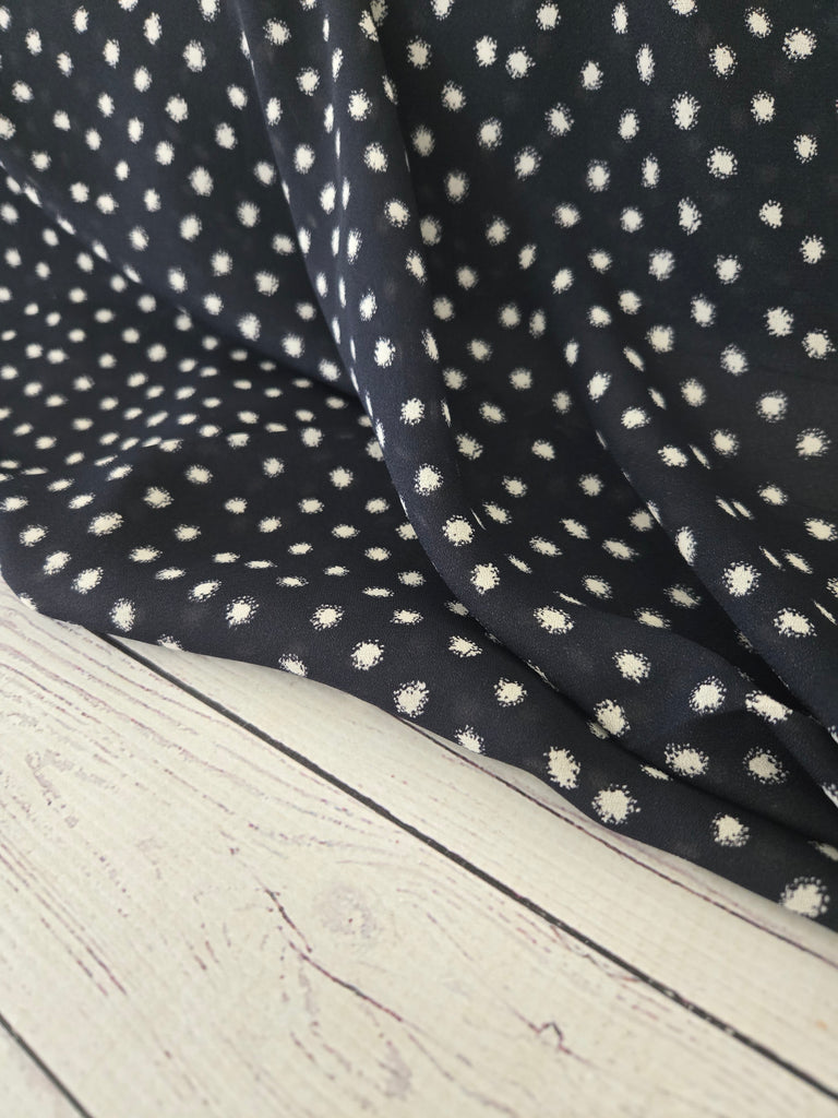 Darkest Navy Splotchy Dots {by the half yard} – Alyssa May Design