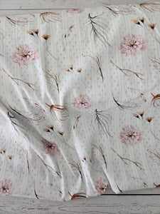 Boho Floral Swiss Dot Cotton {by the half yard}