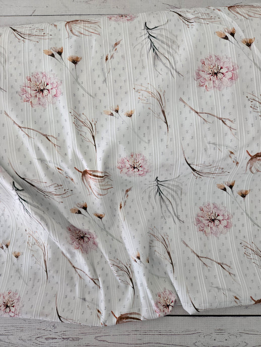 Boho Floral Swiss Dot Cotton {by the half yard}