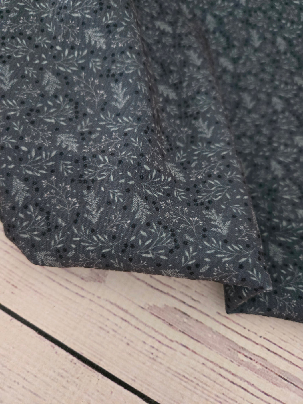 Petite Dark Green Botanical Print {by the half yard}
