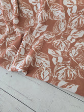 Saddle Brown Leaf Print Crinkle Georgette {by the half yard}