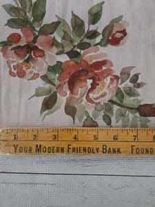 Sand & Rust Watercolor Floral Crinkle Georgette {by the half yard}