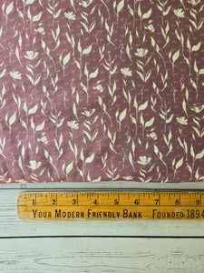 *REMNANT* 1.75 Yds- Burlwood & Cream Vine Print Swiss Dot Knit