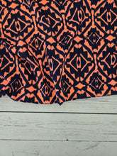 Navy & Bright Coral Geometric Print {by the half yard}