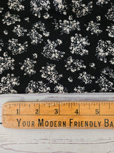 Black & Ivory Floral Rayon Crepe {by the half yard}