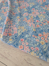 Light Blue Meadow Floral Opaque Swiss Dot 100% Polyester {by the half yard}