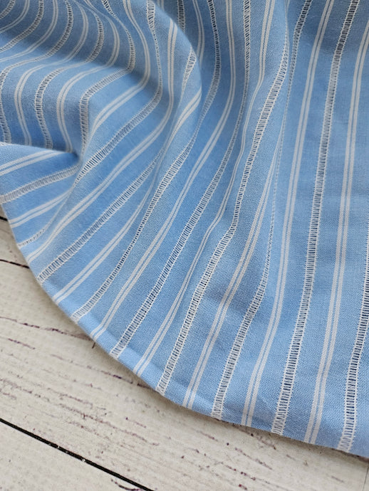 Sky Blue Stripe Shirting {sold by the half yard}