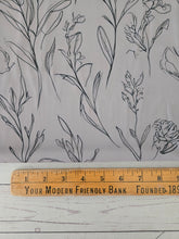 Exclusive Design- Taupe & Black Botanical Print {by the half yard}