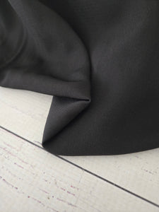 Solid Black Silky Polyester {by the half yard}