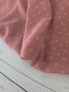 Rose Pink Flat Swiss Dot Chiffon {by the half yard}