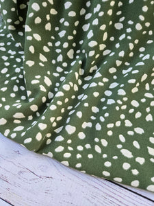 Vintage Olive Spot Print Opaque Air Flow 100% Polyester {by the half yard}